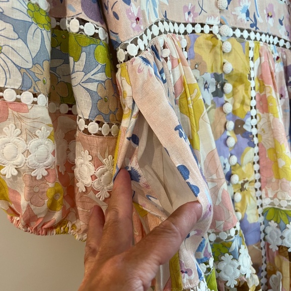 Zimmermann Pop Trimmed Mini Dress AU2/US 8 -- SEE MEASUREMENTS IN PICTURES!  :) - Picture 12 of 14